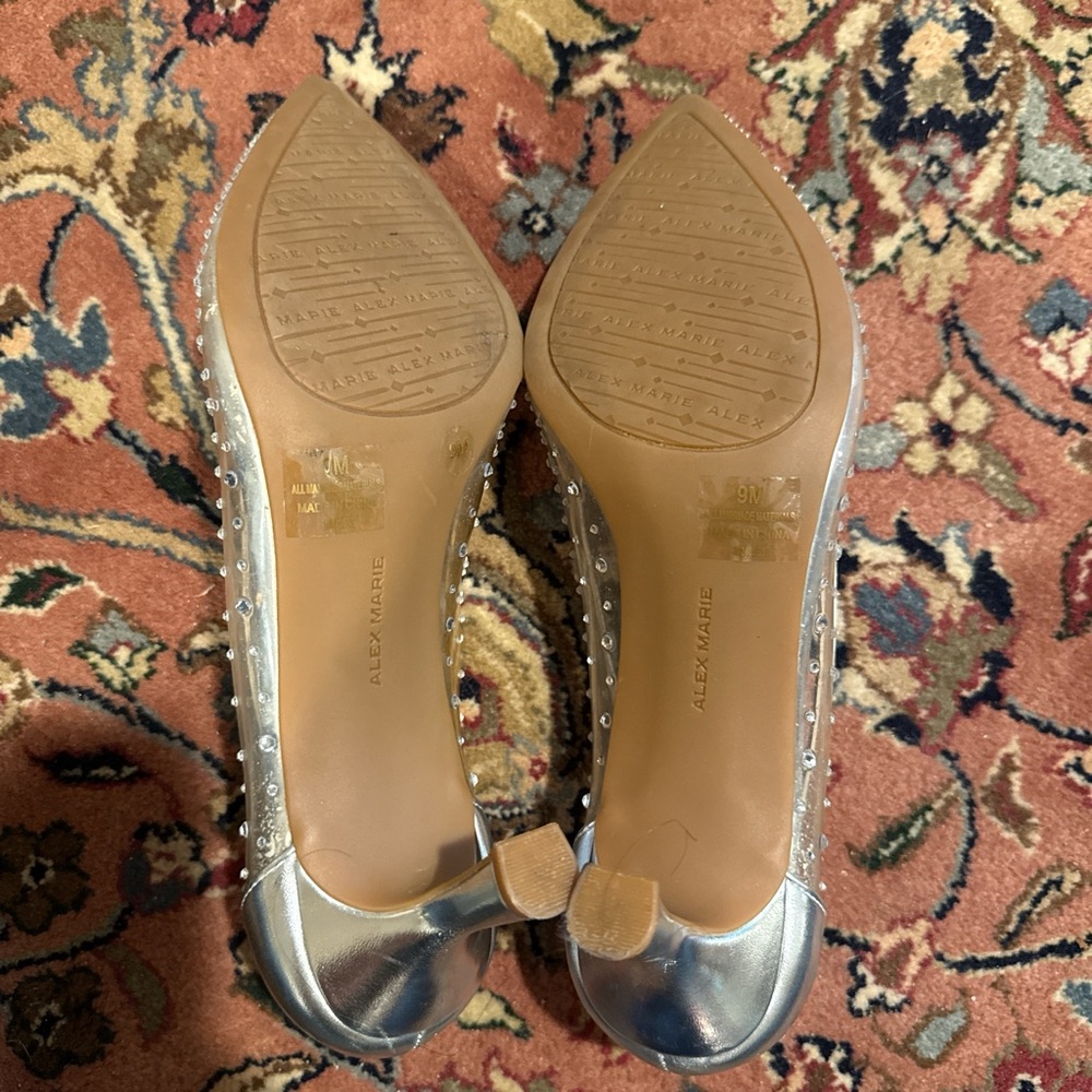 Alex Marie Silver and Tan Embellished Heels - Picture 4 of 4